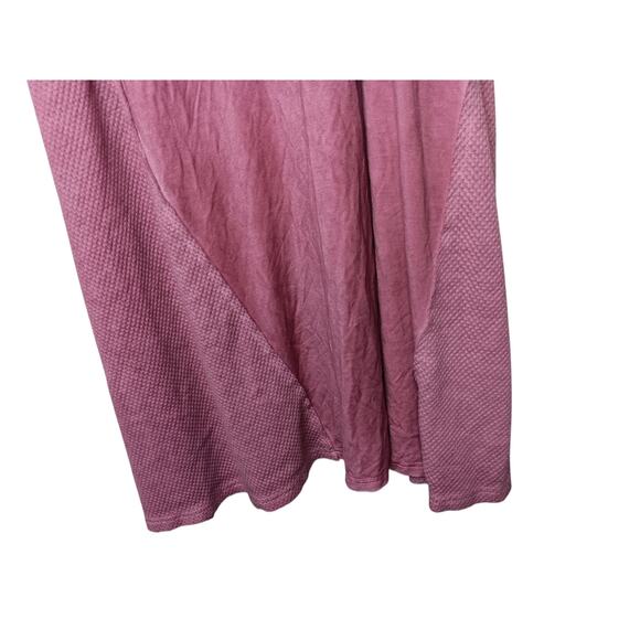 POL Oversized Maxi Dress Small Pink Sleeveless Henley Tank Textured Panels 48” - Picture 4 of 12